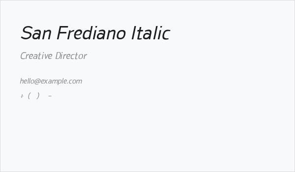 San Frediano Italic Business Card