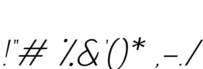 San Frediano Light Italic Font OTHER CHARS