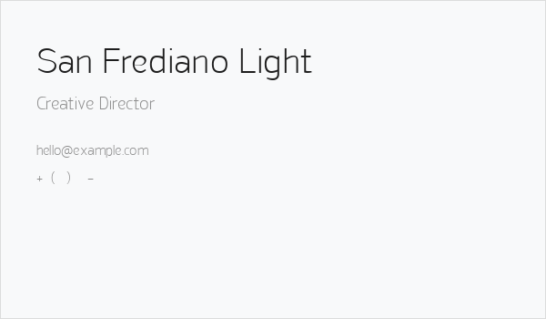 San Frediano Light Business Card