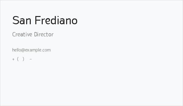 San Frediano Business Card