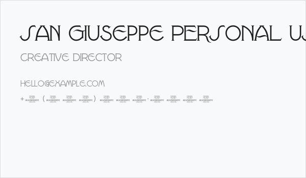 San Giuseppe PERSONAL USE Regular Business Card