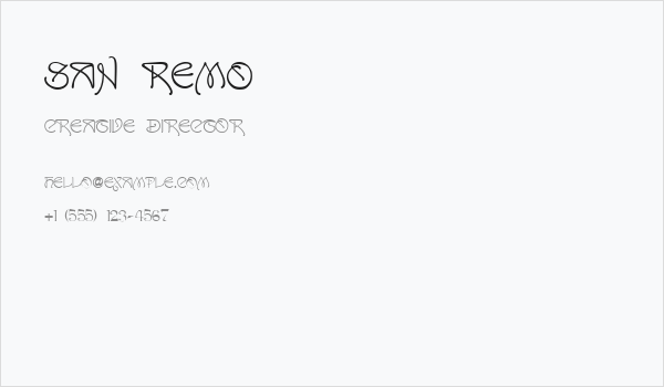 San Remo Business Card