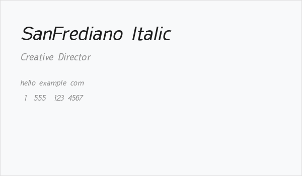 SanFrediano-Italic Business Card