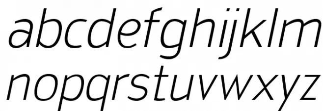 SanFrediano-LightItalic Caratteri MINUSCOLO