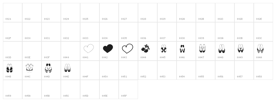 Sandal x LOVE Character Map