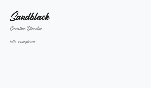 Sandblack Business Card