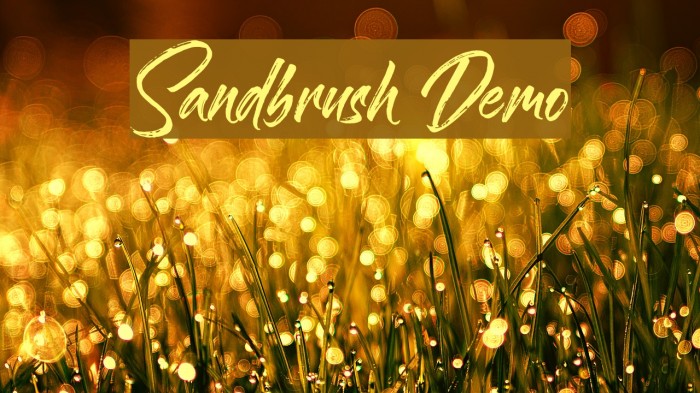 Sandbrush Demo Font examples