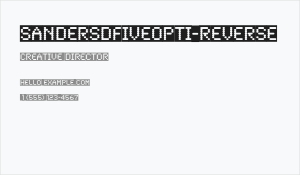 SandersDFiveOpti-Reverse Business Card