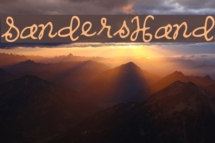 SandersHand Font examples
