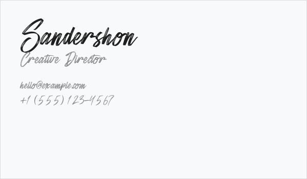 Sandershon Business Card