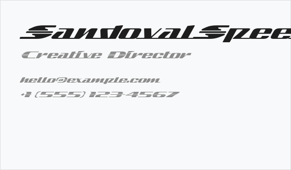 SandovalSpeed-Regular Business Card