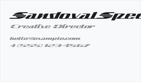 SandovalSpeed-Regular Business Card