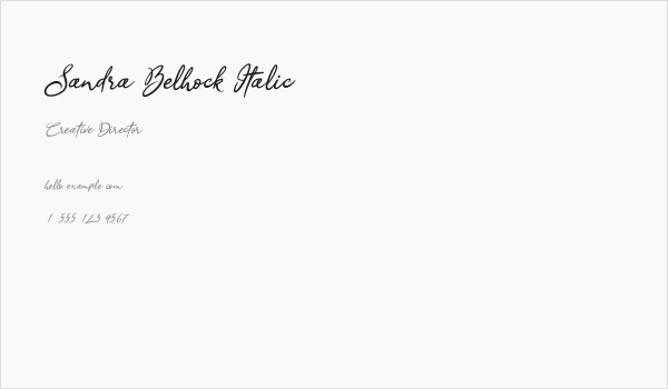 Sandra Belhock Italic Business Card