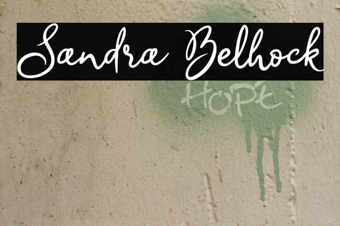 Sandra Belhock Font examples