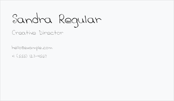 Sandra Regular Business Card