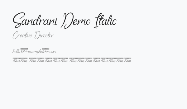 Sandrani Demo Italic Business Card