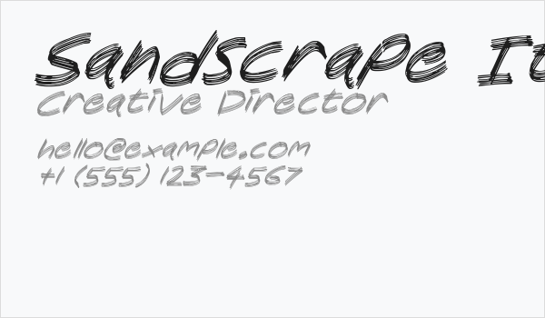 Sandscrape Italic Business Card
