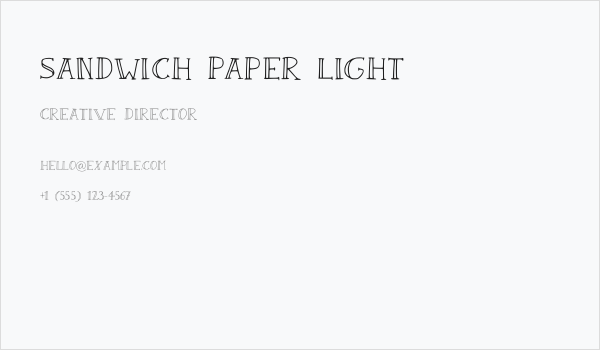 Sandwich Paper Light Business Card