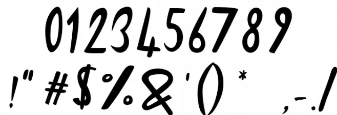 Sandy Regular Шрифта ДРУГИЕ символов