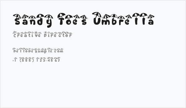 Sandy Toes Umbrella Business Card