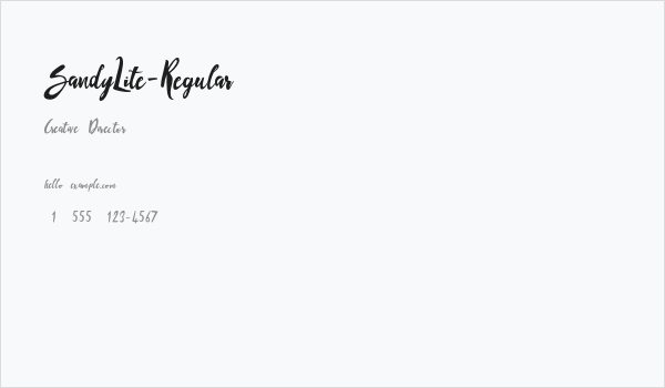 SandyLite-Regular Business Card