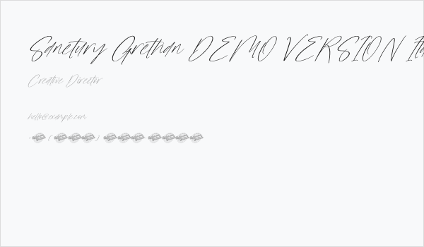 Sanetury Grethan DEMO VERSION Italic Business Card