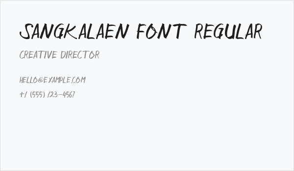 Sangkalaen Font Regular Business Card