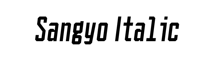 Sangyo Italic  Скачать бесплатные шрифты