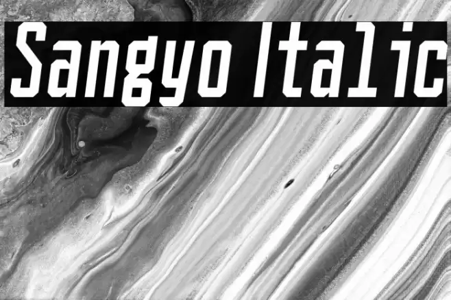 Sangyo Italic Font examples