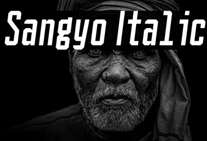 Sangyo Italic Font examples