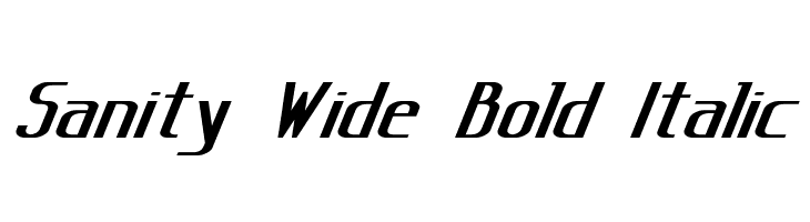 Sanity Wide Bold Italic Font