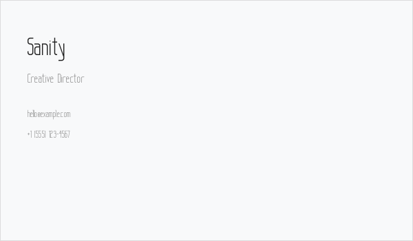 Sanity Business Card