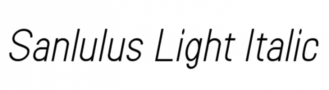 Sanlulus Light Italic  フリーフォントのダウンロード
