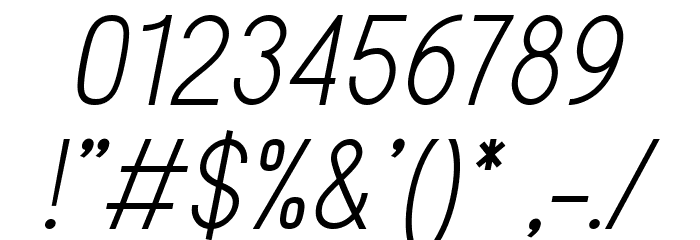 Sanlulus Light Italic Font OTHER CHARS