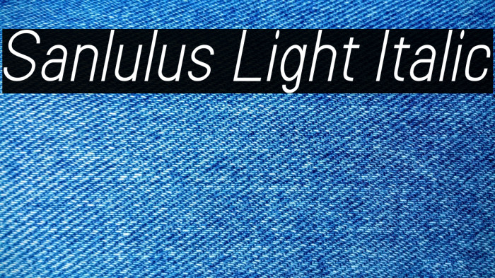 Sanlulus Light Italic Example 2