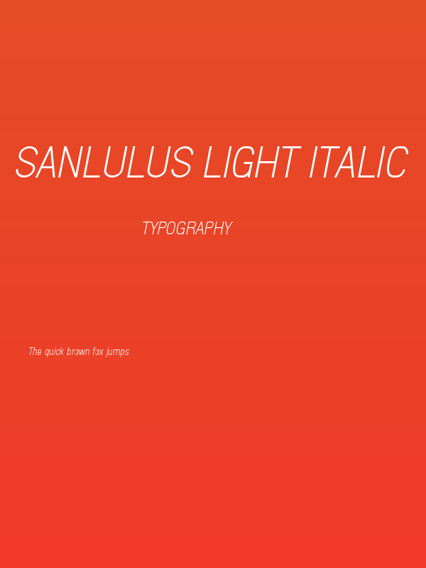Sanlulus Light Italic Poster