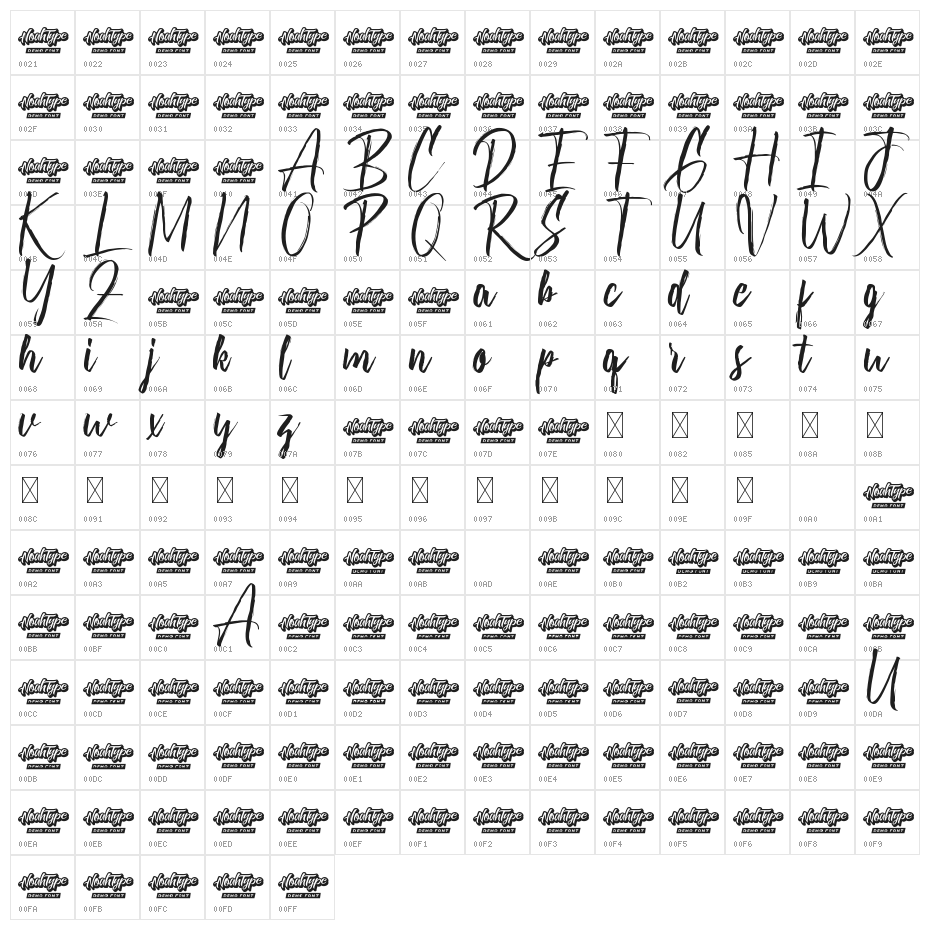 Sanpedro Demo Character Map