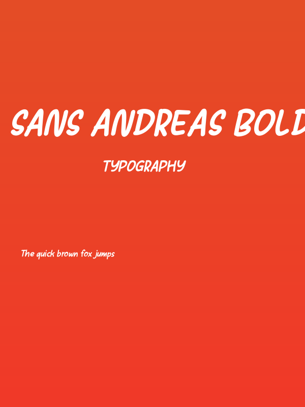 Sans Andreas Bold Italic Poster