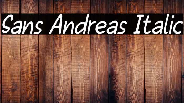 Sans Andreas Italic Example 1