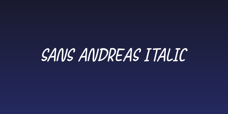 Sans Andreas Italic Social Header