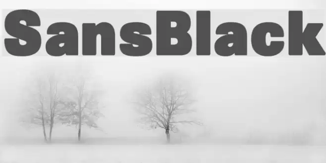 SansBlack Schriftart examples