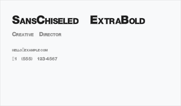 SansChiseled ExtraBold Business Card
