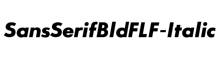 SansSerifBldFLF-Italic Font