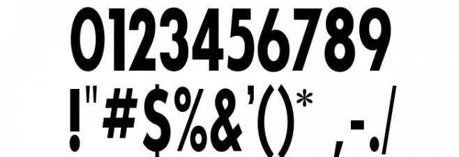 SansSerifBldFLFCond Font OTHER CHARS