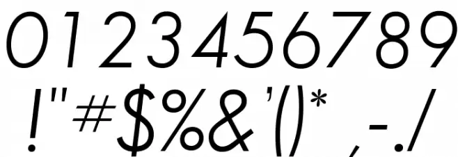 SansSerifBookFLF-Italic Font OTHER CHARS