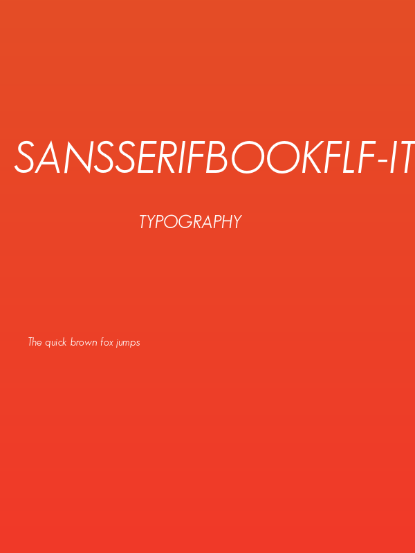 SansSerifBookFLF-Italic Poster