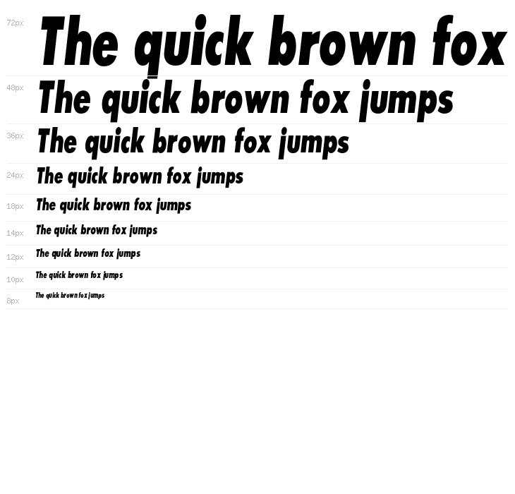 SansSerifExbFLFCond-Italic Waterfall