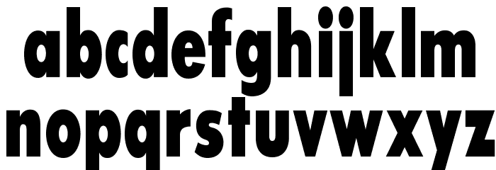 SansSerifExbFLFCond Font LOWERCASE