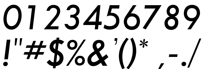 SansSerifFLF-DemiItalic Font OTHER CHARS