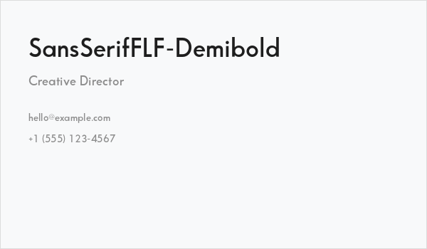 SansSerifFLF-Demibold Business Card